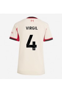 Liverpool Virgil van Dijk #4 Fotballdrakt Borte Klær Dame 2025-26 Korte ermer